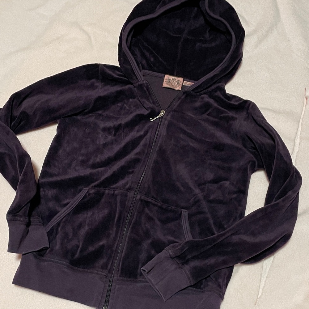 Juicy Couture 2 piece deep plum wide leg track suit velour mid 2000’s